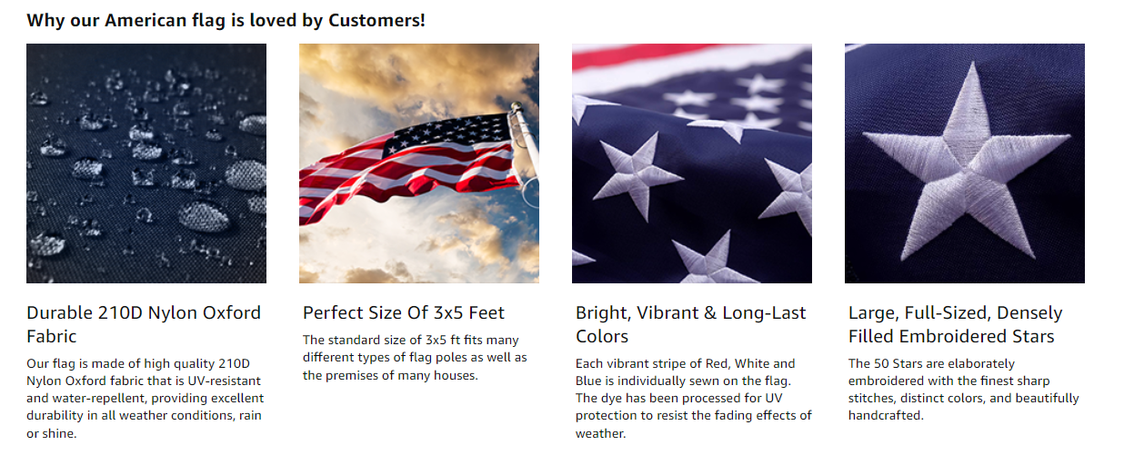American Flag 3 X 5FT US Oxford Fabric, highest quality, Heavy Duty, Longest Lasting