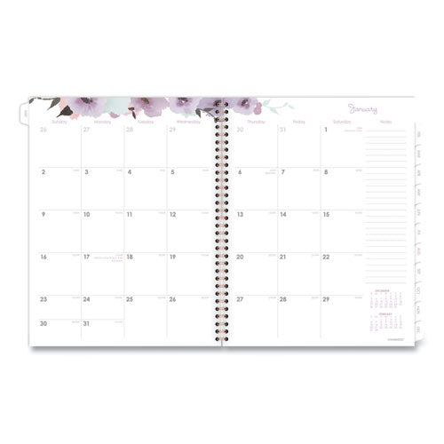 Cambridge® Mina Weekly-monthly Planner, Main Floral Artwork, 11 X 8.5, White-violet-peach Cover, 12-month (jan To Dec): 2022 freeshipping - TVN Wholesale
