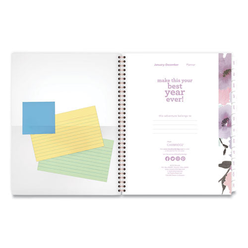 Cambridge® Mina Weekly-monthly Planner, Main Floral Artwork, 11 X 8.5, White-violet-peach Cover, 12-month (jan To Dec): 2022 freeshipping - TVN Wholesale