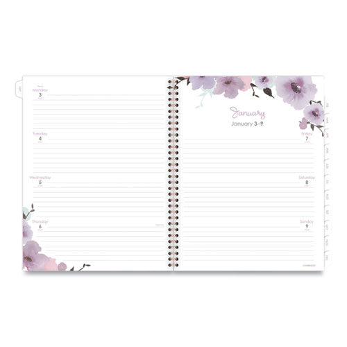 Cambridge® Mina Weekly-monthly Planner, Main Floral Artwork, 11 X 8.5, White-violet-peach Cover, 12-month (jan To Dec): 2022 freeshipping - TVN Wholesale