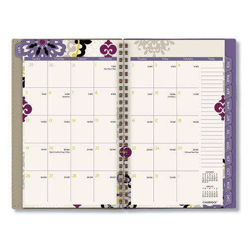 Cambridge® Vienna Weekly-monthly Appointment Book, Vienna Geometric Artwork, 8 X 4.88, Purple-tan Cover, 12-month (jan To Dec): 2022 freeshipping - TVN Wholesale