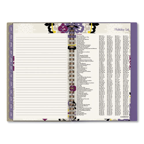 Cambridge® Vienna Weekly-monthly Appointment Book, Vienna Geometric Artwork, 8 X 4.88, Purple-tan Cover, 12-month (jan To Dec): 2022 freeshipping - TVN Wholesale