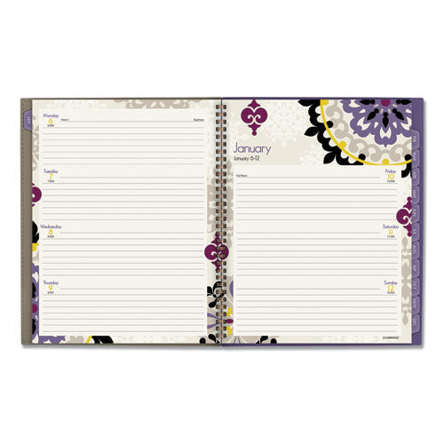Cambridge® Vienna Weekly-monthly Appointment Book, Vienna Geometric Artwork, 11 X 8.5, Purple-tan Cover, 12-month (jan To Dec): 2022 freeshipping - TVN Wholesale