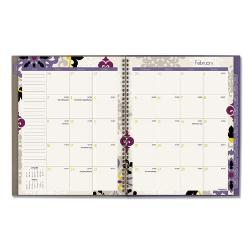 Cambridge® Vienna Weekly-monthly Appointment Book, Vienna Geometric Artwork, 11 X 8.5, Purple-tan Cover, 12-month (jan To Dec): 2022 freeshipping - TVN Wholesale