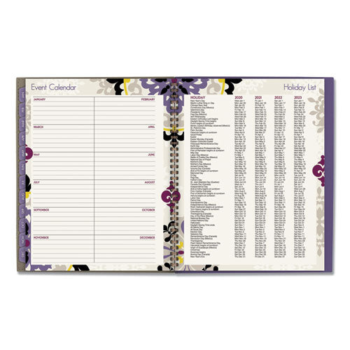 Cambridge® Vienna Weekly-monthly Appointment Book, Vienna Geometric Artwork, 11 X 8.5, Purple-tan Cover, 12-month (jan To Dec): 2022 freeshipping - TVN Wholesale