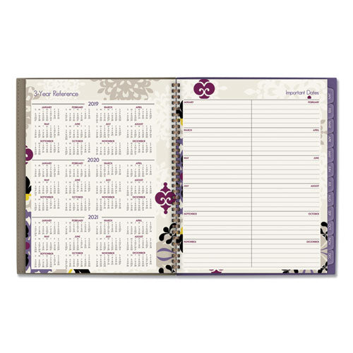 Cambridge® Vienna Weekly-monthly Appointment Book, Vienna Geometric Artwork, 11 X 8.5, Purple-tan Cover, 12-month (jan To Dec): 2022 freeshipping - TVN Wholesale