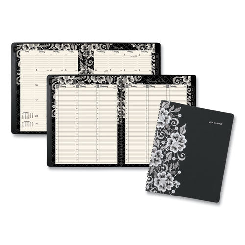 AT-A-GLANCE® Lacey Weekly Block Format Professional Appointment Book, Lacey Artwork, 11 X 8.5, Black-white, 13-month (jan-jan): 2022-2023 freeshipping - TVN Wholesale
