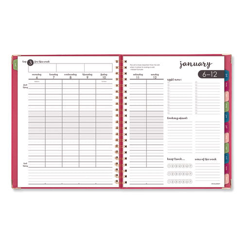 AT-A-GLANCE® Harmony Weekly-monthly Hardcover Planner, 11 X 8.5, Berry Cover, 13-month (jan To Jan): 2021 To 2022 freeshipping - TVN Wholesale