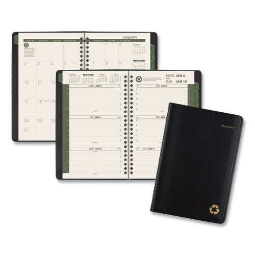 AT-A-GLANCE® Recycled Weekly Block Format Appointment Book, 8.5 X 5.5, Black Cover, 12-month (jan To Dec): 2022 freeshipping - TVN Wholesale