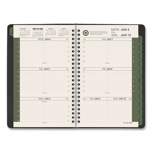 AT-A-GLANCE® Recycled Weekly Block Format Appointment Book, 8.5 X 5.5, Black Cover, 12-month (jan To Dec): 2022 freeshipping - TVN Wholesale