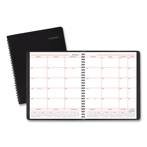 AT-A-GLANCE® Monthly Planner In Business Week Format, 10 X 8, Black Cover, 12-month (jan To Dec): 2022 freeshipping - TVN Wholesale