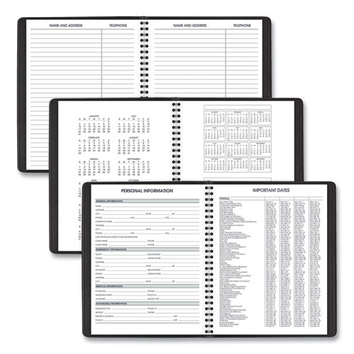 AT-A-GLANCE® Weekly Vertical-column Appointment Book Ruled For Hourly Appointments, 8.75 X 7, Black Cover, 13-month (jan-jan): 2022-2023 freeshipping - TVN Wholesale