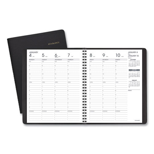 AT-A-GLANCE® Weekly Vertical-column Appointment Book Ruled For Hourly Appointments, 8.75 X 7, Black Cover, 13-month (jan-jan): 2022-2023 freeshipping - TVN Wholesale
