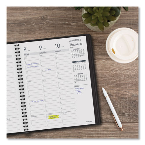 AT-A-GLANCE® Weekly Vertical-column Appointment Book Ruled For Hourly Appointments, 8.75 X 7, Black Cover, 13-month (jan-jan): 2022-2023 freeshipping - TVN Wholesale