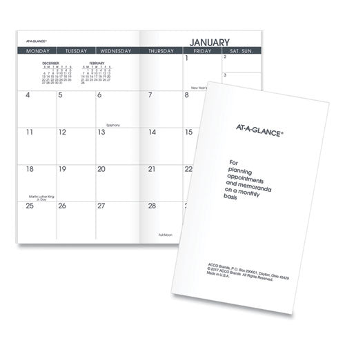 AT-A-GLANCE® Pocket Size Monthly Planner Refill, 6 X 3.5, White Sheets, 13-month (jan To Jan): 2022 To 2023 freeshipping - TVN Wholesale