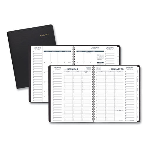 AT-A-GLANCE® Triple View Weekly Vertical-column Format Appointment Book, 11 X 8.25, Black Cover, 12-month (jan To Dec): 2022 freeshipping - TVN Wholesale