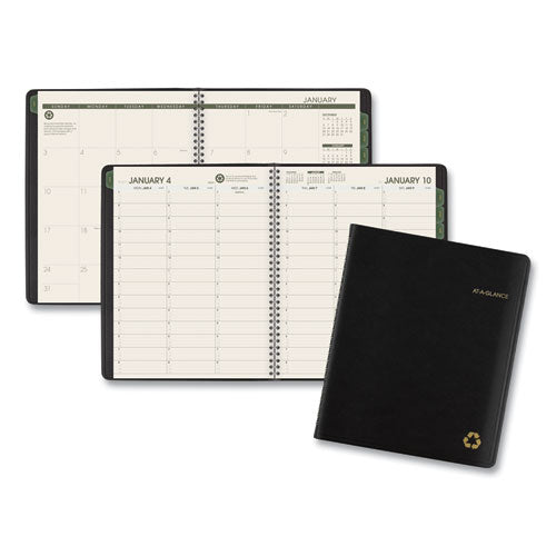 AT-A-GLANCE® Recycled Weekly Vertical-column Format Appointment Book, 8.75 X 7, Black Cover, 12-month (jan To Dec): 2022 freeshipping - TVN Wholesale