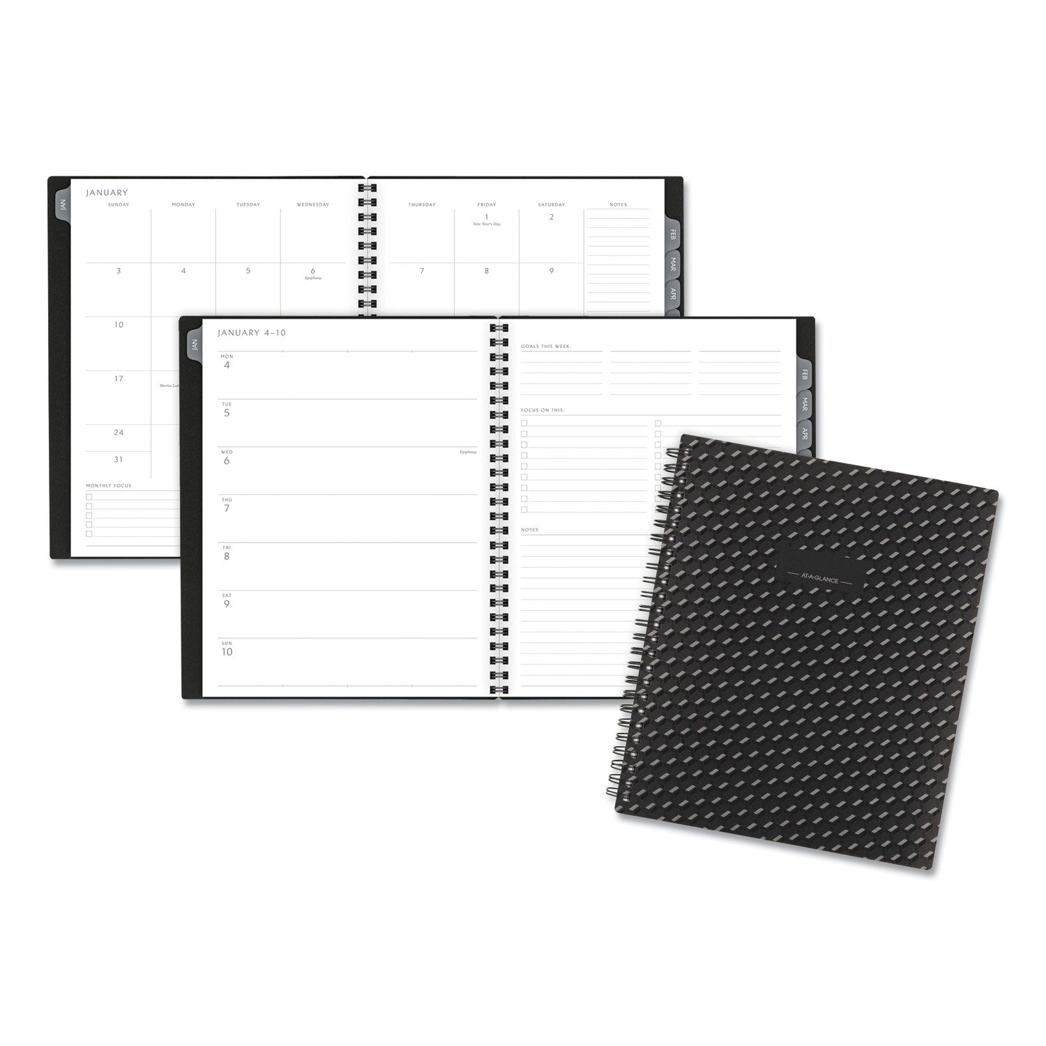 AT-A-GLANCE® Elevation Poly Weekly-monthly Planner, 8.75 X 7, Black Cover, 12-month (jan To Dec): 2022 freeshipping - TVN Wholesale