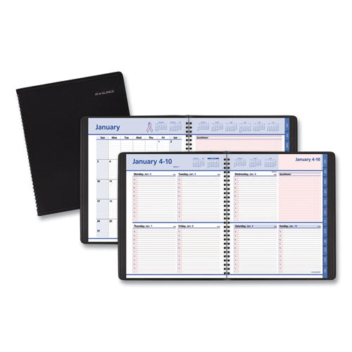 AT-A-GLANCE® Quicknotes Special Edition Weekly Block Format Appointment Book, 10 X 8, Black-pink Cover, 12-month (jan To Dec): 2022 freeshipping - TVN Wholesale