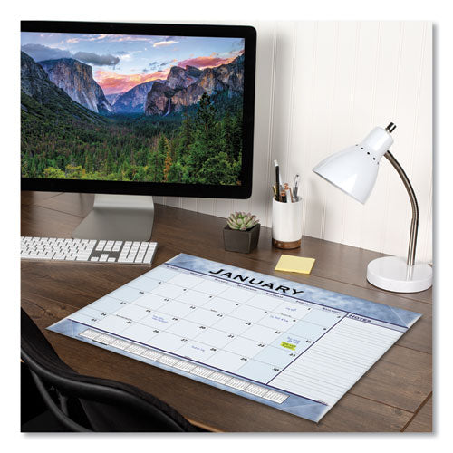 AT-A-GLANCE® Slate Blue Desk Pad, 22 X 17, White Sheets, Clear Corners, 12-month (jan To Dec): 2022 freeshipping - TVN Wholesale