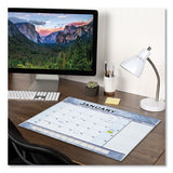 AT-A-GLANCE® Slate Blue Desk Pad, 22 X 17, White Sheets, Clear Corners, 12-month (jan To Dec): 2022 freeshipping - TVN Wholesale