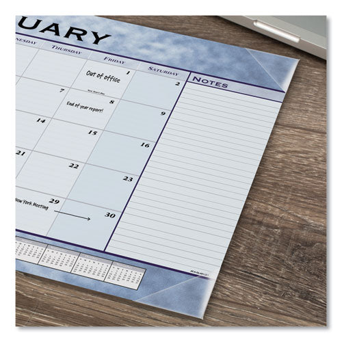 AT-A-GLANCE® Slate Blue Desk Pad, 22 X 17, White Sheets, Clear Corners, 12-month (jan To Dec): 2022 freeshipping - TVN Wholesale