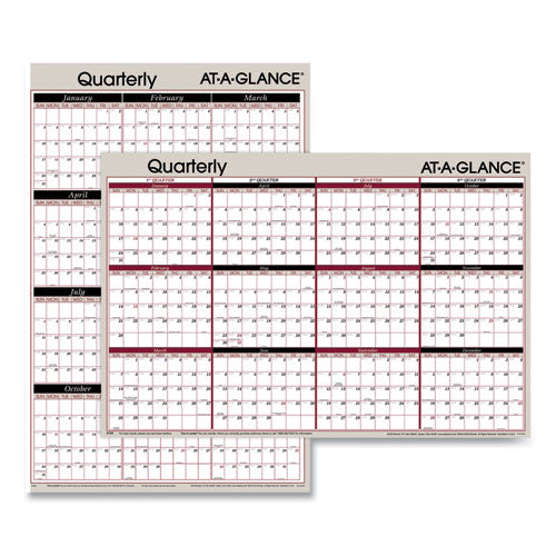 AT-A-GLANCE® Vertical-horizontal Erasable Quarterly-monthly Wall Planner, 32 X 48, 12-month(july-june): 2021-2022, 12-month(jan-dec): 2022 freeshipping - TVN Wholesale