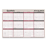 AT-A-GLANCE® Vertical-horizontal Erasable Quarterly-monthly Wall Planner, 24 X 36, White-black-red Sheets, 12-month (jan To Dec): 2022 freeshipping - TVN Wholesale