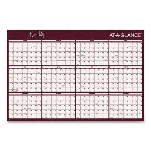 AT-A-GLANCE® Reversible Horizontal Erasable Wall Planner, 48 X 32, Assorted Sheet Colors, 12-month (jan To Dec): 2022 freeshipping - TVN Wholesale