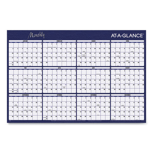 AT-A-GLANCE® Reversible Horizontal Erasable Wall Planner, 48 X 32, Assorted Sheet Colors, 12-month (jan To Dec): 2022 freeshipping - TVN Wholesale