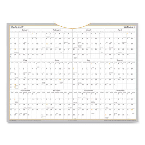 AT-A-GLANCE® Wallmates Self-adhesive Dry Erase Monthly Planning Surfaces, 18 X 12, White-gray-orange Sheets, Undated freeshipping - TVN Wholesale