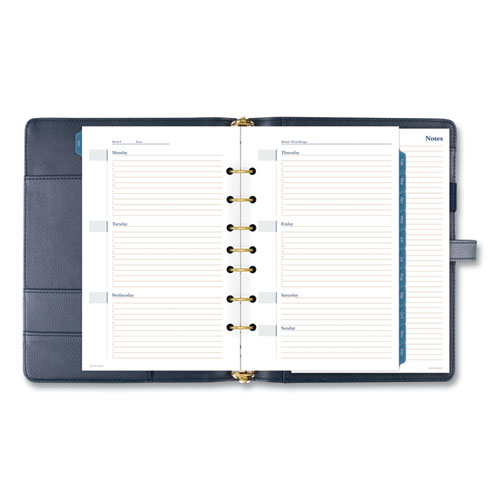 AT-A-GLANCE® Buckle Closure Planner-organizer Starter Set, 8.5 X 5.5, Navy Blue-gold Cover, 12-month (jan To Dec): Undated freeshipping - TVN Wholesale