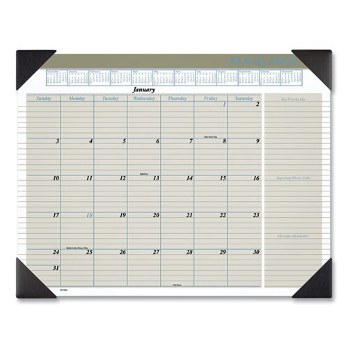 AT-A-GLANCE® Executive Monthly Desk Pad Calendar, 22 X 17, White Sheets, Black Corners, 12-month (jan To Dec): 2022 freeshipping - TVN Wholesale