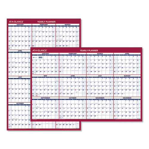 AT-A-GLANCE® Erasable Vertical-horizontal Wall Planner, 24 X 36, White-blue-red Sheets, 12-month (jan To Dec): 2022 freeshipping - TVN Wholesale