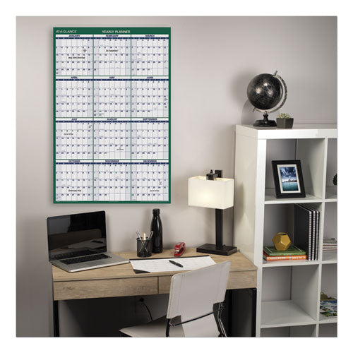 AT-A-GLANCE® Vertical Erasable Wall Planner, 32 X 48, White-green Sheets, 12-month (jan To Dec): 2022 freeshipping - TVN Wholesale
