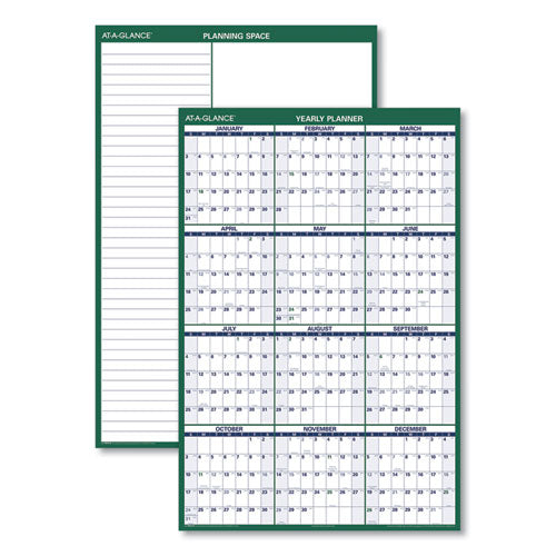 AT-A-GLANCE® Vertical Erasable Wall Planner, 32 X 48, White-green Sheets, 12-month (jan To Dec): 2022 freeshipping - TVN Wholesale