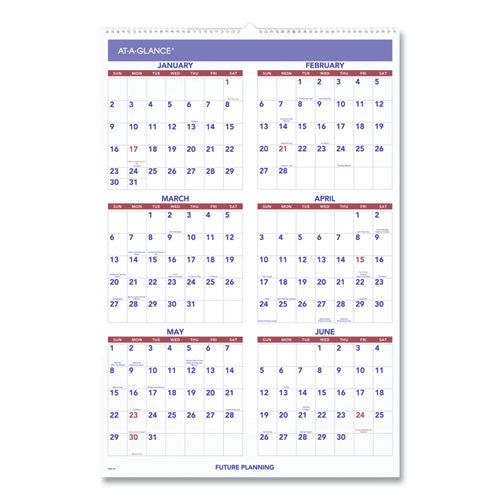 AT-A-GLANCE® Monthly Wall Calendar With Ruled Daily Blocks, 20 X 30, White Sheets, 12-month (jan To Dec): 2022 freeshipping - TVN Wholesale