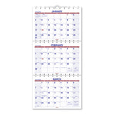 AT-A-GLANCE® Move-a-page Three-month Wall Calendar, 12 X 27, White-red-blue Sheets, 15-month (dec To Feb): 2021 To 2023 freeshipping - TVN Wholesale