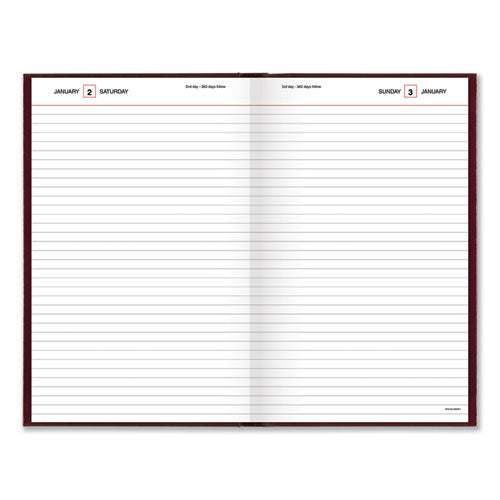 AT-A-GLANCE® Standard Diary Daily Diary, 2022 Edition, Wide-legal Rule, Red Cover, 12 X 7.75, 200 Sheets freeshipping - TVN Wholesale