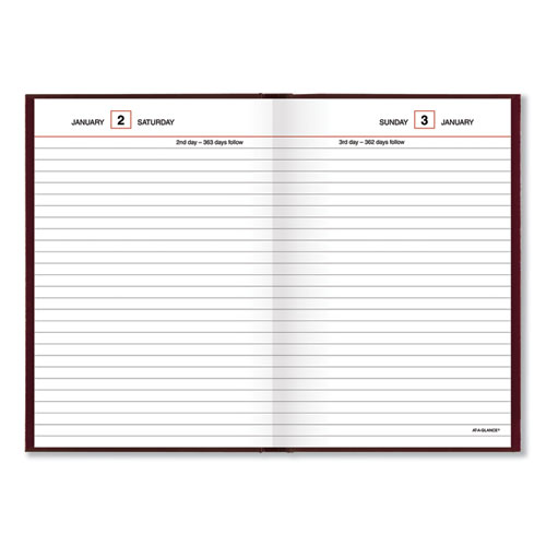AT-A-GLANCE® Standard Diary Daily Reminder Book, 2022 Edition, Medium-college Rule, Red Cover, 7.5 X 5.13, 201 Sheets freeshipping - TVN Wholesale
