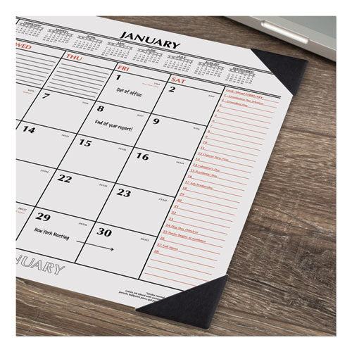 AT-A-GLANCE® Two-color Monthly Desk Pad Calendar, 22 X 17, White Sheets, Black Corners, 12-month (jan To Dec): 2022 freeshipping - TVN Wholesale