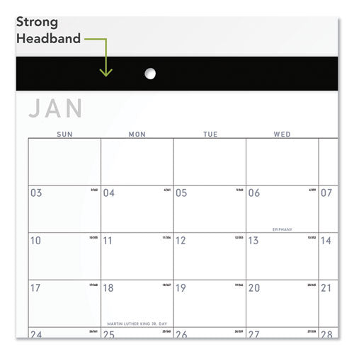 AT-A-GLANCE® Contemporary Monthly Desk Pad, 18 X 11, White Sheets, Black Binding-corners,12-month (jan To Dec): 2022 freeshipping - TVN Wholesale