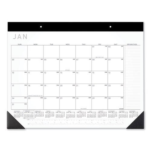 AT-A-GLANCE® Contemporary Monthly Desk Pad, 22 X 17, White Sheets, Black Binding-corners,12-month (jan To Dec): 2022 freeshipping - TVN Wholesale