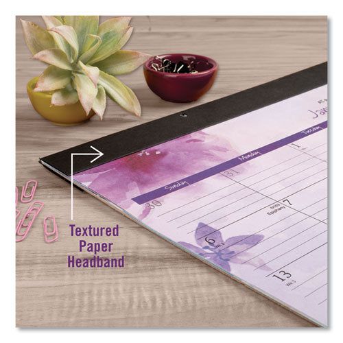 AT-A-GLANCE® Beautiful Day Desk Pad Calendar, Floral Artwork, 21.75 X 17, Assorted Color Sheets, Black Binding, 12-month (jan-dec): 2022 freeshipping - TVN Wholesale