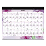 AT-A-GLANCE® Beautiful Day Desk Pad Calendar, Floral Artwork, 21.75 X 17, Assorted Color Sheets, Black Binding, 12-month (jan-dec): 2022 freeshipping - TVN Wholesale