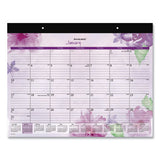 AT-A-GLANCE® Beautiful Day Desk Pad Calendar, Floral Artwork, 21.75 X 17, Assorted Color Sheets, Black Binding, 12-month (jan-dec): 2022 freeshipping - TVN Wholesale