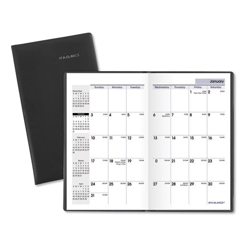 AT-A-GLANCE® Dayminder Pocket-sized Monthly Planner, Unruled Blocks, 6 X 3.5, Black Cover, 14-month (dec To Jan): 2021 To 2023 freeshipping - TVN Wholesale