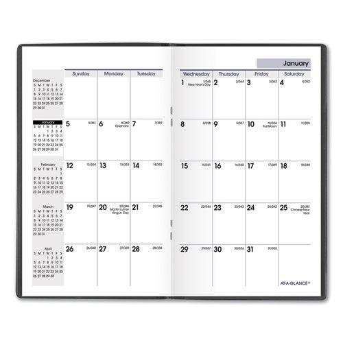 AT-A-GLANCE® Dayminder Pocket-sized Monthly Planner, Unruled Blocks, 6 X 3.5, Black Cover, 14-month (dec To Jan): 2021 To 2023 freeshipping - TVN Wholesale