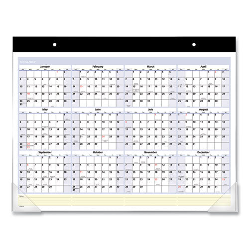 AT-A-GLANCE® Quicknotes Desk Pad, 22 X 17, White-blue-yellow Sheets, Black Binding, Clear Corners, 13-month (jan To Jan): 2022 To 2023 freeshipping - TVN Wholesale
