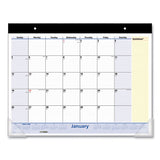 AT-A-GLANCE® Quicknotes Desk Pad, 22 X 17, White-blue-yellow Sheets, Black Binding, Clear Corners, 13-month (jan To Jan): 2022 To 2023 freeshipping - TVN Wholesale